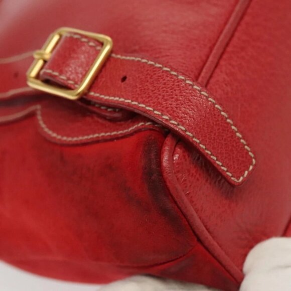 GUCCI Bamboo Backpack Suede Red Gold 003 1705 0030 Auth ep10393 - Picture 3 of 16